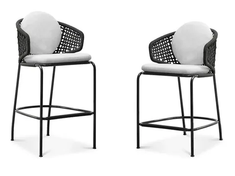 Minotti Aston Cord armchair with braided cord back, catalog photograph