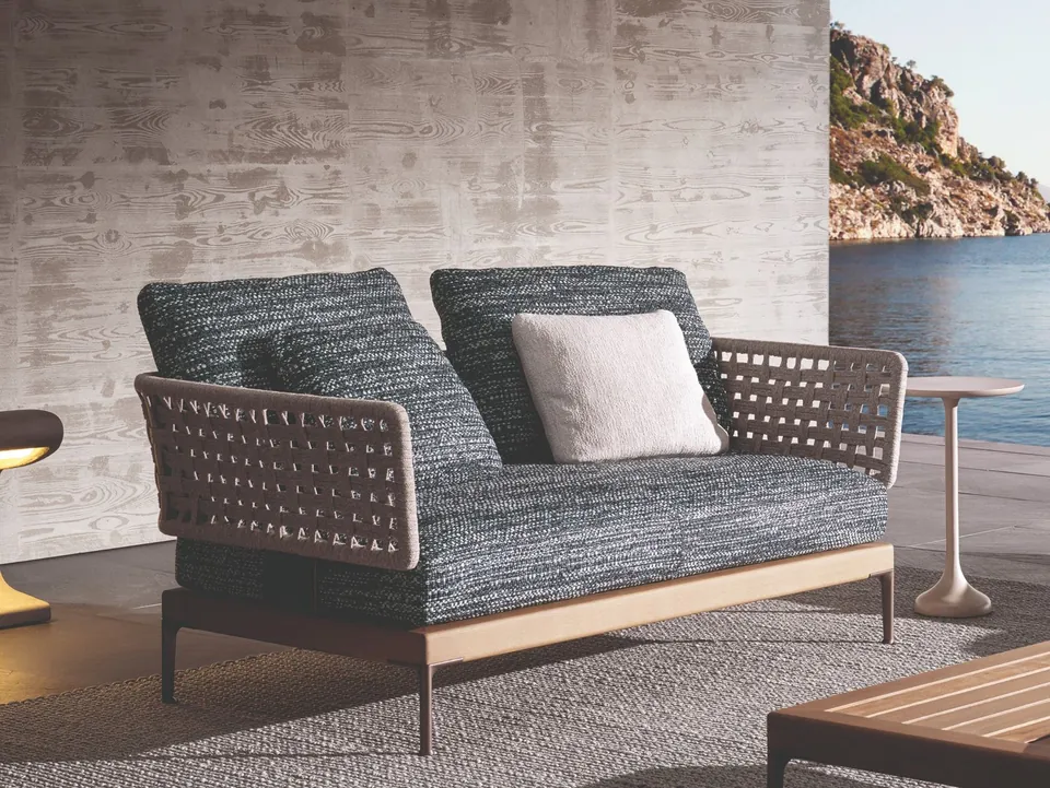 Minotti Patio Teak outdoor furniture, catalog photograph 1