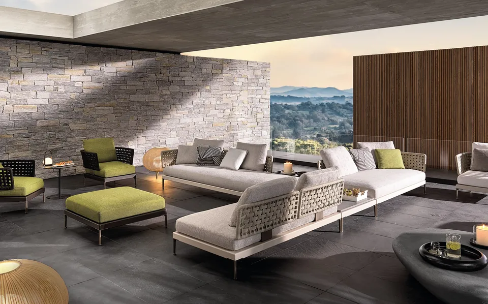 Minotti Patio modular outdoor sofa, one of the Minotti sofas for outdoors