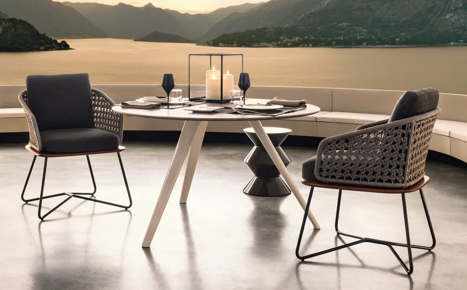 Minotti Rivera outdoor furniture, catalog photograph 1